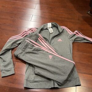 Adidas Women’s Gray and Pink Track Suit